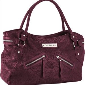 Rock Rebel GG Rose sugar skull embossed vegan leather bag